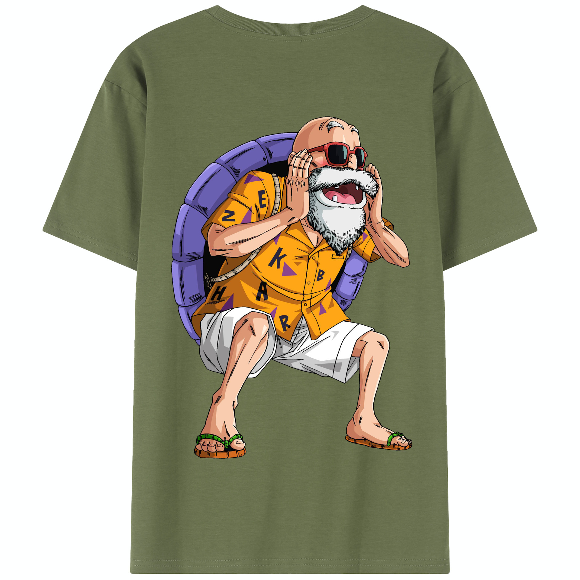 （画像用） ドラゴンボール 亀仙人（かめせんにん） DRAGON BALL Master Roshi Kame Sennin 綿100％半袖Tシャツ（背面プリント）